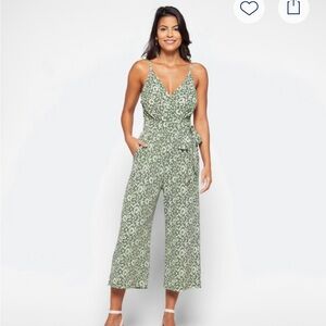 Green Floral Jumpsuit